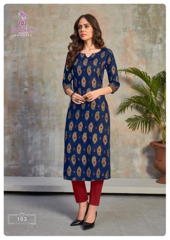 Poonam designer Meenakari Foil print Casual wear kurtis