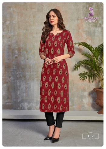 Poonam designer Meenakari Foil print Casual wear kurtis