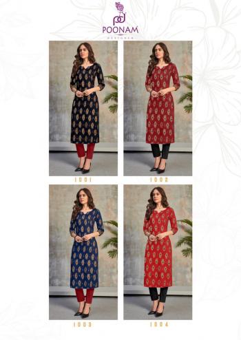 Poonam designer Meenakari Foil print Casual wear kurtis