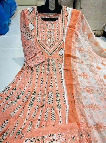 Premium Jaipuri long Gown With Palazzo and Dupatta