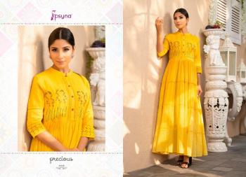 Psyna Precious vol 2 Cotton Long party wear kurtis wholesaler