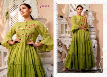 Psyna Precious vol 2 Cotton Long party wear kurtis wholesaler