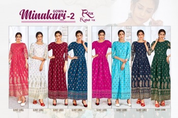 Rahul-NX-Minakari-vol-2-Rayon-anarkali-Party-wear-kurtis-wholesaler-3