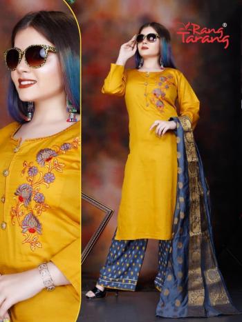 Rang-Tarang-Looks-Jam-Satin-kurtis-with-Palazzo-and-Dupatta-5