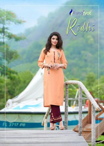 Rangjyot Riddhi vol 1 regular wear kurtis with Pant wholesaler