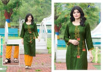 Rangjyot Riddhi vol 1 regular wear kurtis with Pant wholesaler