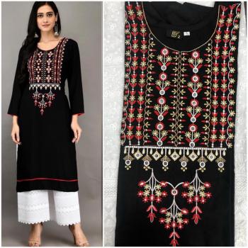 Rayon Embroidered Kurtis with Chikan work palazzo wholesaler