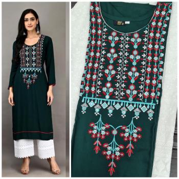 Rayon Embroidered Kurtis with Chikan work palazzo wholesaler