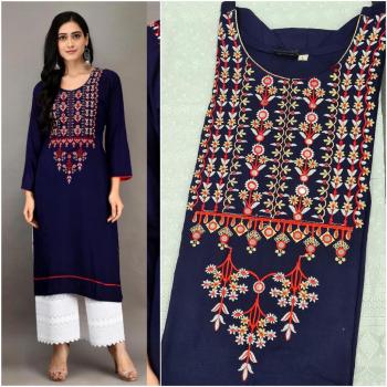 Rayon Embroidered Kurtis with Chikan work palazzo wholesaler