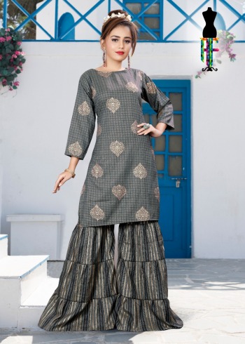 Rayon Kurtis with Sharara catalog Wholesaler