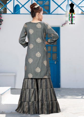 Rayon Kurtis with Sharara catalog Wholesaler