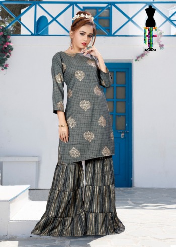 Rayon Kurtis with Sharara catalog Wholesaler