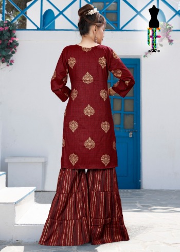 Rayon Kurtis with Sharara catalog Wholesaler