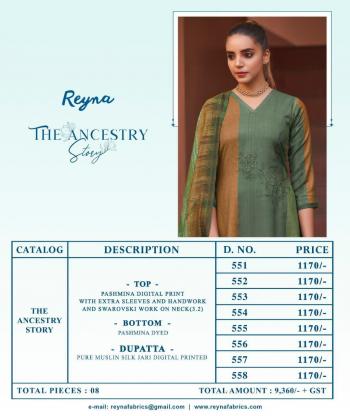 Reyna The Ancestry Story Pashmina Woollen salwar Kameez wholesaler