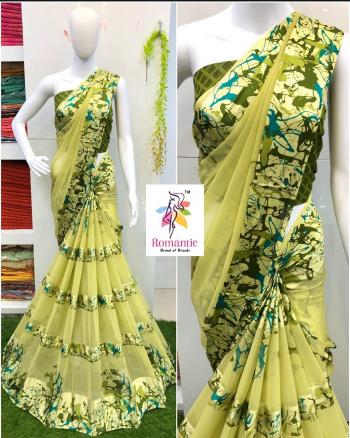 Romantic Basanti Weightless Saree wholesale Price