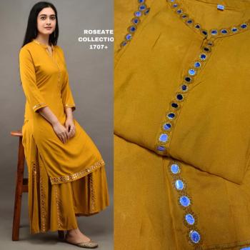 Roseate Mirror work Rayon kurtis with Palazzo