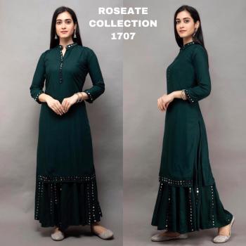 Roseate Mirror work Rayon kurtis with Palazzo