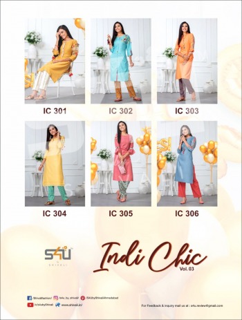 S4U Indi Chic vol 3 Kurtis with palazzo catalog