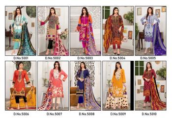 Saffron Cotton Gulzar Karachi Queen vol 5 Pakistani dress Material