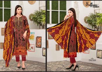 Saffron Cotton Gulzar Karachi Queen vol 5 Pakistani dress Material