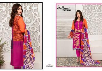 Saffron Cotton Gulzar Karachi Queen vol 5 Pakistani dress Material