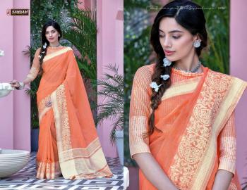 Sangam Floral Linen Saree buy wholesale price