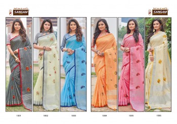 Sangam Print Amyra vol 2 Linen Saree wholesaler