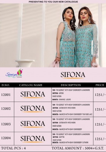 Saniya trendz Sifona pakistani Suits catalog wholesale