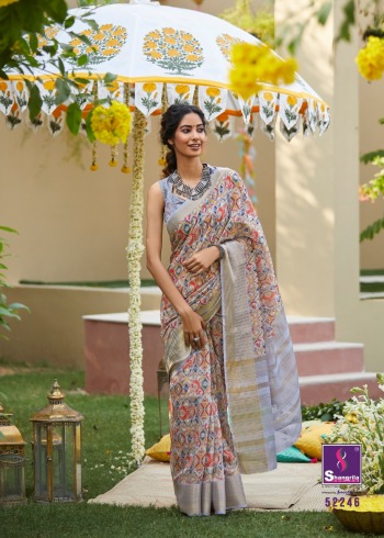 Shangrila Niharika Digital Soft linen Saree buy wholesale Price