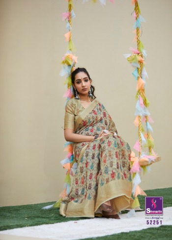 Shangrila Niharika Digital Soft linen Saree buy wholesale Price