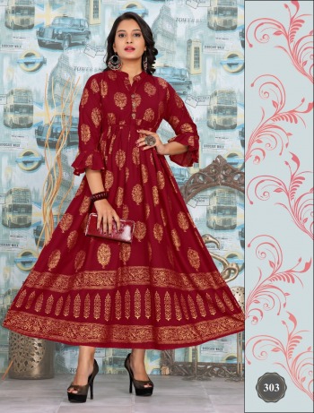 Shivanya Rayon anarkali Kurtis wholesaler