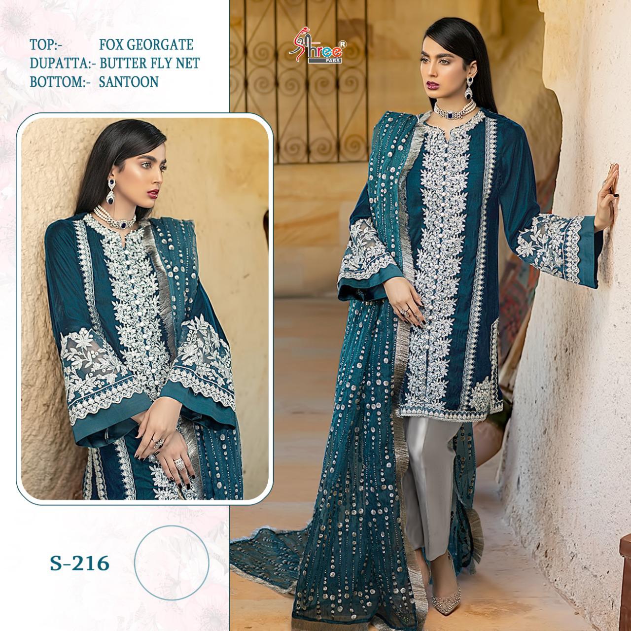 Catalog Fashion Mart » Shree fab S-216 Georgette Pakistani Suits