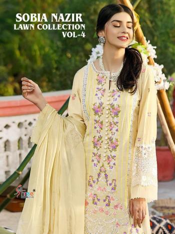 Shree fab Sobia Nazir Lawn Collection 4 Lawn Pakistani Suits