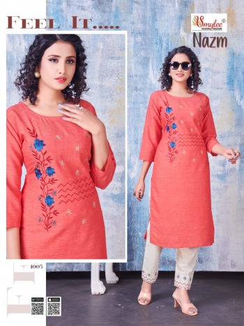 Smylee Nazm kurtis with pant catalog wholesaler