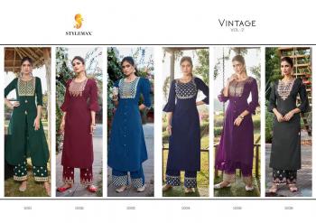 Stylemax vintage vol 2 kurtis with palazzo catalog wholesaler