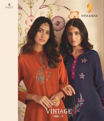 Stylemax Vintage vol 5 kurtis with palazzo wholesaler