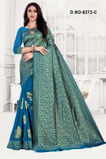 Subhlaxmi Handloom Cotton jacquard Silk Saree