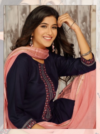 The Ethnic Studio Lychee casual wear kurtis with patiyala and Dupatta