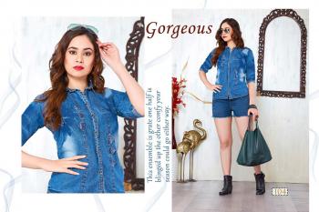 Trendy Fabulous Denim Western Tops wholesaler