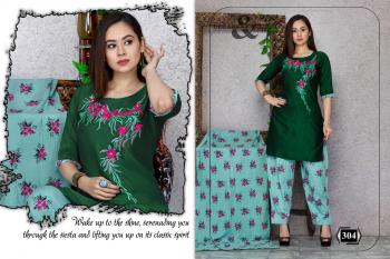 trendy hayati Rayon Embroidered kurtis with palazzo and Dupatta