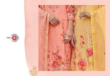 Triple AAA Kavira Cotton Satin Salwar Kameez wholesaler