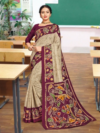 Tusser Silk Uniform Saree and Business Women Saree wholesale Price