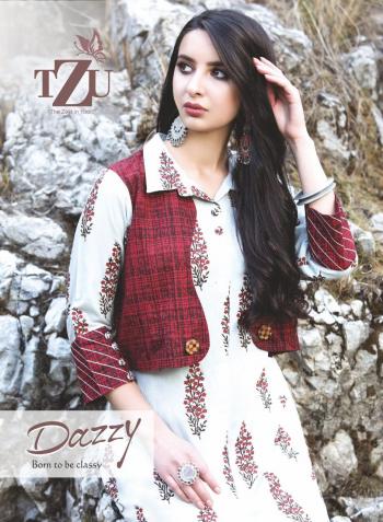 TZU Lifestyle dazzy Party wear kurtis with Shrug wholesale price