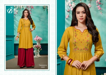 TZU Sameera kurtis with Sharara buy wholesale Price