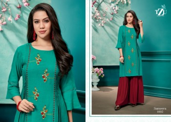 TZU Sameera kurtis with Sharara buy wholesale Price