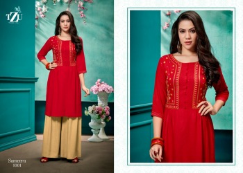 TZU Sameera kurtis with Sharara buy wholesale Price