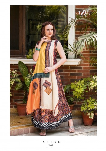 TZU Shine Chanderi Musline Silk party wear kurtis wholesaler