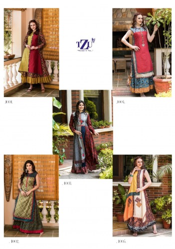 TZU Shine Chanderi Musline Silk party wear kurtis wholesaler