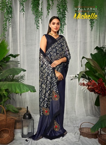 Vallabhi Print Michelle Malai Silk Saree wholesaler