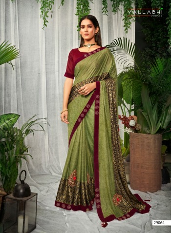 Vallabhi Print Michelle Malai Silk Saree wholesaler